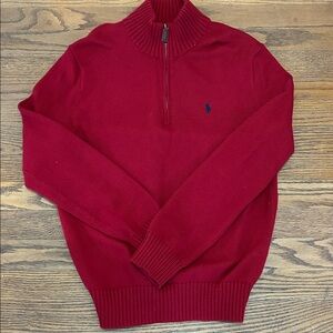 Polo Ralph Lauren Quarter Zip Sweater Men’s Small Red Valentine’s Knit